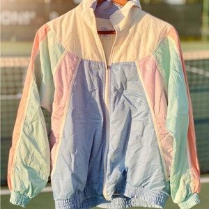 Retro Pastel Multicolor Utility Jacket
